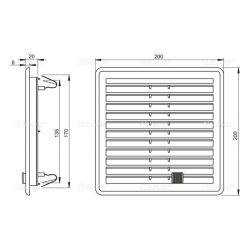 Вентиляційні грати Alcaplast AVM200UZ 200x200 з пружинками