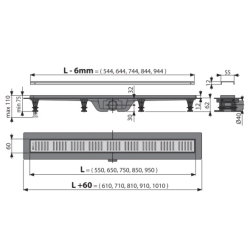 Водостічний жолоб Alcaplast APZ10-650M