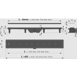 Водосточный желоб Alcaplast Black APZ10BLACK-550M