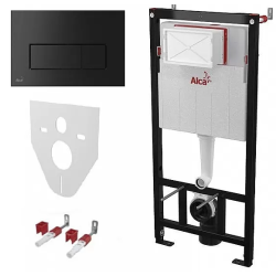 Інсталяційна система для підвісного унітазу AlcaPlast A101/1200 + клавіша M578 чорна AM101/1120-4:1 UA M578-0001