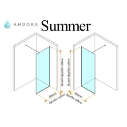 Стенка для душа Andora Summer WALK-IN 900*2000 мм, прозрачная, безопасное стекло ANWC90200