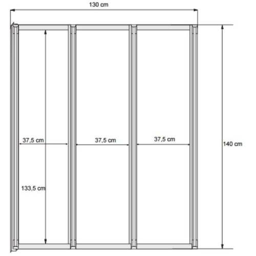 Шторка трех-элементная Besco PMD Ambition Premium -3S 130х140 хром, 00000011148