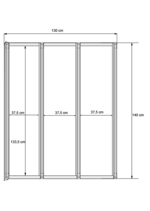 Шторка трех-элементная Besco PMD Ambition Premium -3S 130х140 хром, 00000011148