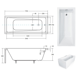 Ванна акрилова BESCO Modern 170х70 00000011025