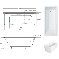 Ванна акрилова BESCO Modern 150х70 00000011103