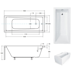 Ванна акрилова BESCO Modern 160х70 00000012984