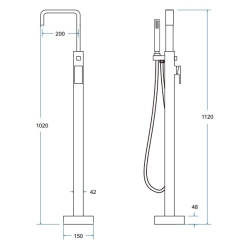 Cмеситель для ванны отдельностоящий Besco MODERN І, хром