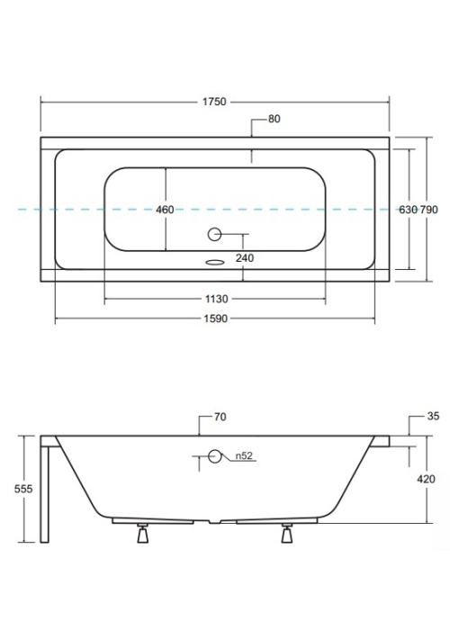 Панель для ванны BESCO QUADRO 175x80 комплект (передняя+ боковая), QUADRO/175/80