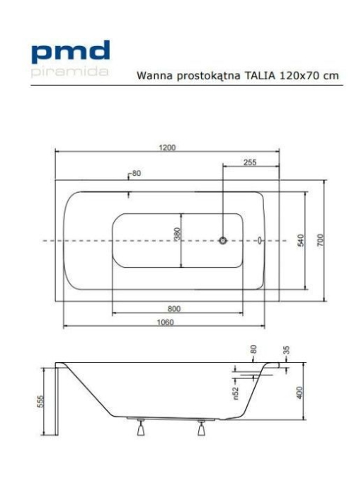 Панель для ванны BESCO TALIA 120х70 (передняя+боковая), TALIA/120/70