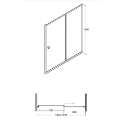 Шторка для ванни BESCO Duo Slide II 150x150 NAVARA24103