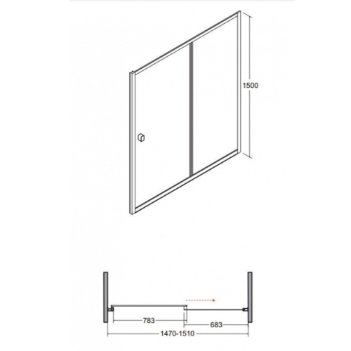 Шторка для ванны BESCO Duo Slide II 150x150 NAVARA24103