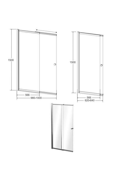 Шторка дво-елементна Besco Easy Slide-2S 100x150, NAVARA48062