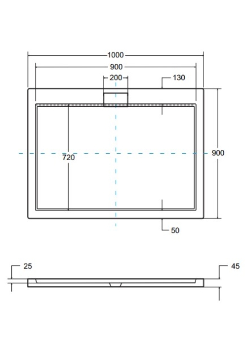 Поддон акриловый прямоугольный BESCO AXIM 100х90 + сифон, NAVARA14725