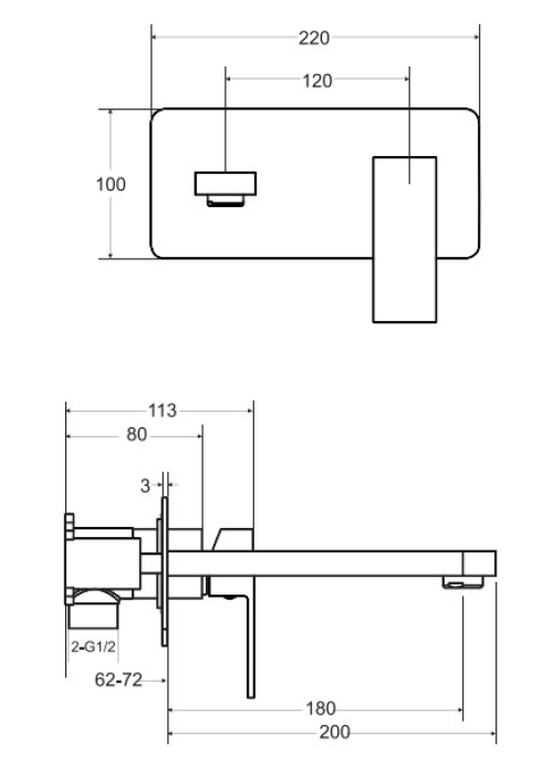 Смеситель для умывальника Besco MODERN I / VARIUM I черный матовый