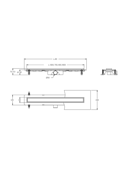 Линейный душевой трап BESCO Virgo Basic 70