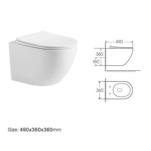 Комплект: Інсталяційна система Grohe Rapid SL 38772001 + Підвісний унітаз Devit Vortex Flush білий із сидінням дюропласт soft-close, 591704