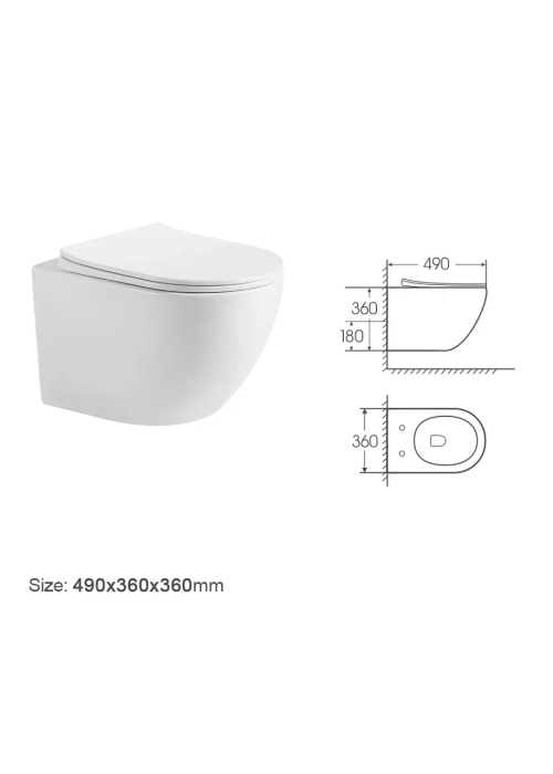 Унітаз підвісний Devit Vortex Flush  безободковий із сидінням soft-close,Lite дюропласт 3303033