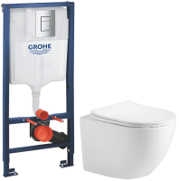 Комплект: Інсталяційна система Grohe Rapid SL 38772001 + Підвісний унітаз Devit Vortex Flush білий із сидінням дюропласт soft-close, 591704
