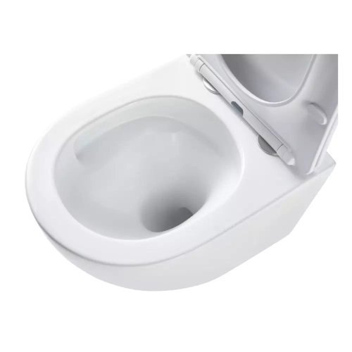 Унітаз підвісний Devit Flow безободковий із сидінням soft-close дюропласт DFL0460111W Білий глянцевий