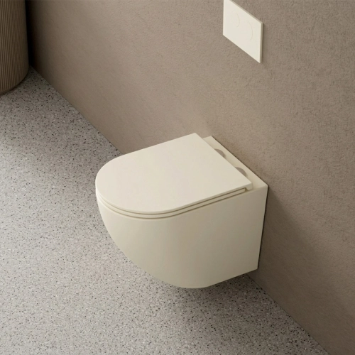 Унітаз підвісний Devit Flow безободковий із сидінням soft-close дюропласт DFL0460111MC Капучино Матовий