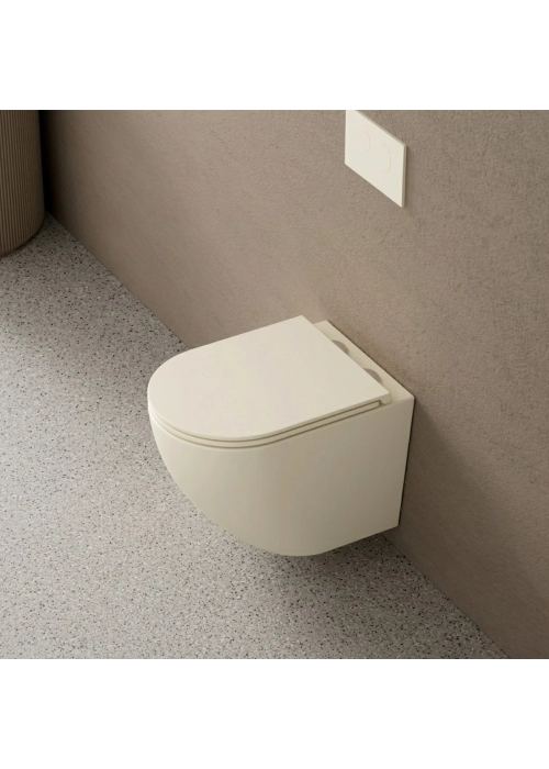 Унітаз підвісний Devit Flow безободковий із сидінням soft-close дюропласт DFL0460111MC Капучино Матовий