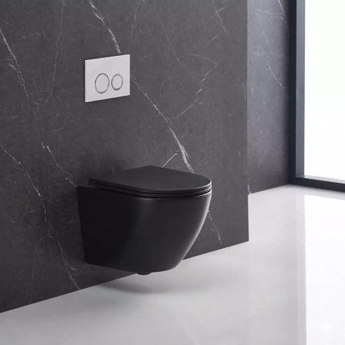 Унітаз підвісний Devit Flow безободковий із сидінням soft-close дюропласт DFL0460111MB Чорний матовий