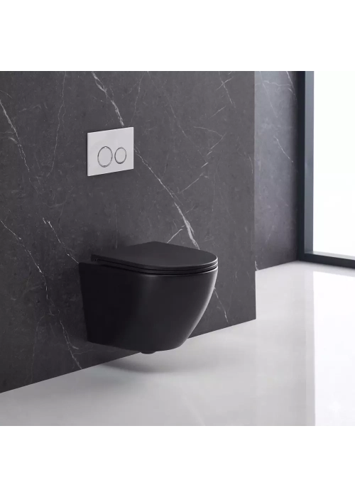Унітаз підвісний Devit Flow безободковий із сидінням soft-close дюропласт DFL0460111MB Чорний матовий