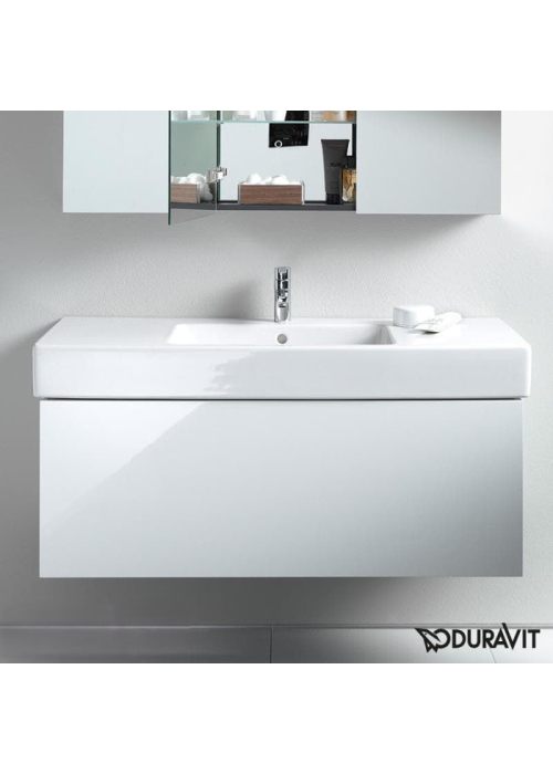 Раковина прямокутна меблева/підвісна Duravit Vero 125x49 см, з отвором для змішувача, з переливом, білий 0329120000