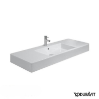 Раковина прямокутна меблева/підвісна Duravit Vero 125x49 см, з отвором для змішувача, з переливом, білий 0329120000