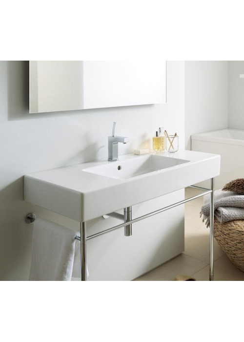 Раковина прямокутна меблева/підвісна Duravit Vero 125x49 см, з отвором для змішувача, з переливом, білий 0329120000