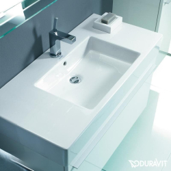 Раковина прямокутна меблева/підвісна Duravit Vero 125x49 см, з отвором для змішувача, з переливом, білий 0329120000