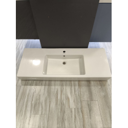 Раковина прямокутна меблева/підвісна Duravit Vero 125x49 см, з отвором для змішувача, з переливом, білий 0329120000