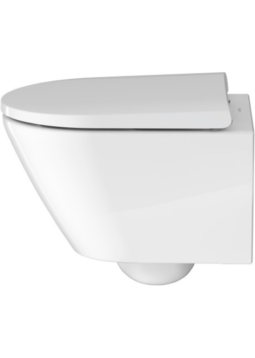 Унитаз подвесной укороченный Duravit D-Neo Rimless (2588090000) + сиденье с крышкой Soft Close (0021690000), 45880900A1