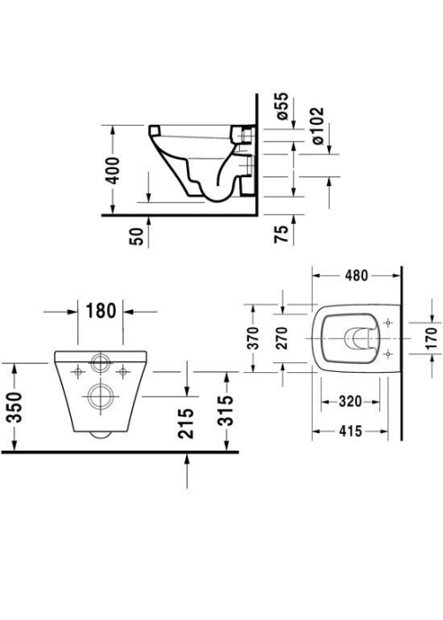 Унитаз подвесной Duravit Durastyle (2551090000) + сиденье с крышкой Soft Close (0063790000), 4551090