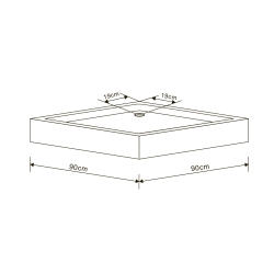 Душовий піддон квадратний Eger VI`Z 90x90x15, 599-005-90