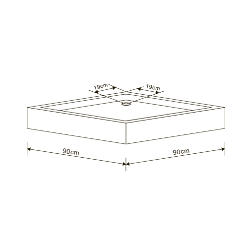Душовий піддон квадратний Eger VI`Z 90x90x15, 599-005-90