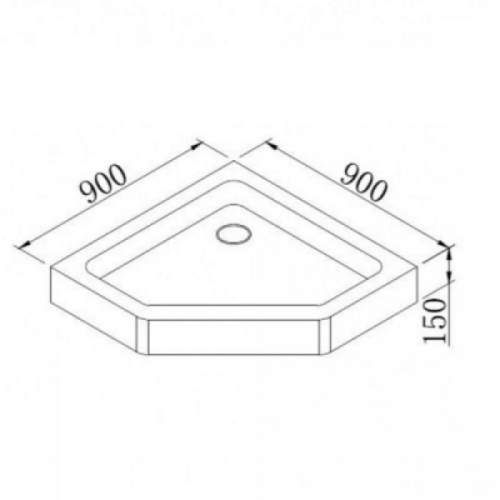 Душовий піддон п'ятикутний акриловий з сифоном Eger Talány 90x90x15, 599-555/2