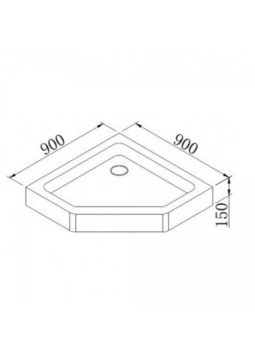 Душевой поддон пятиугольный акриловый с сифоном Eger Talány 90x90x15, 599-555/2