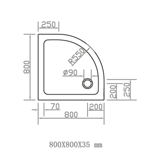 Душовий піддон напівкруглий Eger SMC, 80x80x3.5, 599-8080R