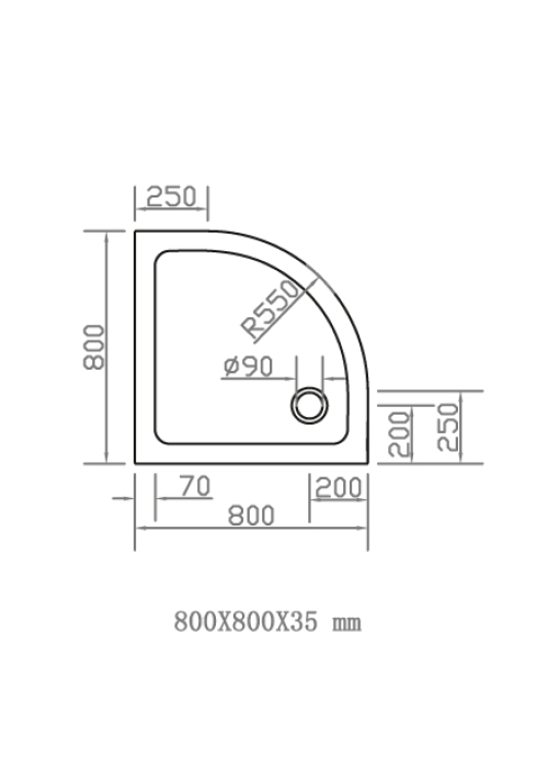 Душовий піддон напівкруглий Eger SMC, 80x80x3.5, 599-8080R