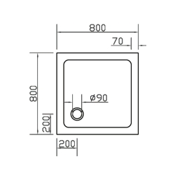 Душовий піддон квадратний Eger SMC, 80x80x3.5, 599-8080S