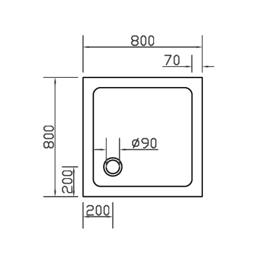 Душовий піддон квадратний Eger SMC, 80x80x3.5, 599-8080S