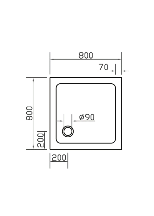 Душевой поддон квадратный Eger SMC, 80x80x3.5, 599-8080S