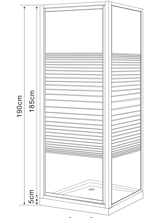Душевая кабина EGER FRIDA 90x90x185, без поддона, профиль белый, стекло в полоску, 599-151/1