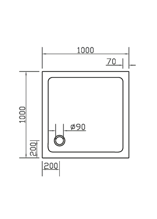 Душевой поддон квадратный Eger SMC, 100x100x3.5, 599-1010S