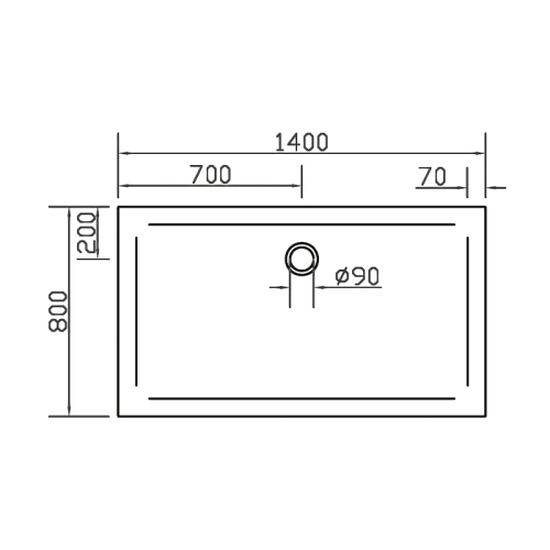 Душовий піддон прямокутний Eger SMC, 140x80x3,5, 599-1480S