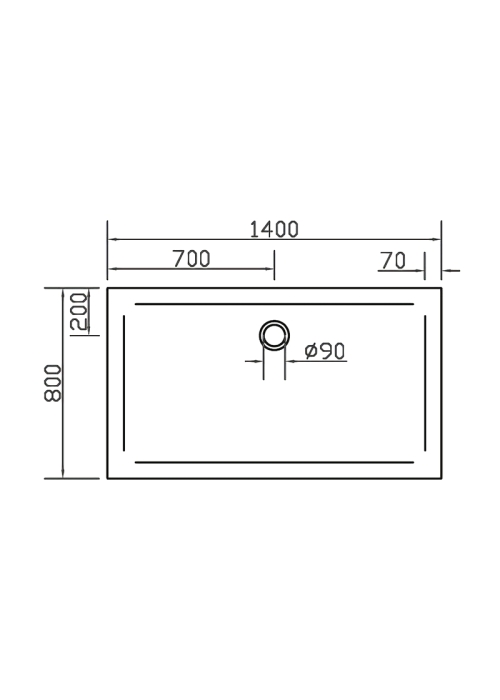 Душевой поддон прямоугольный Eger SMC, 140x80x3,5, 599-1480S