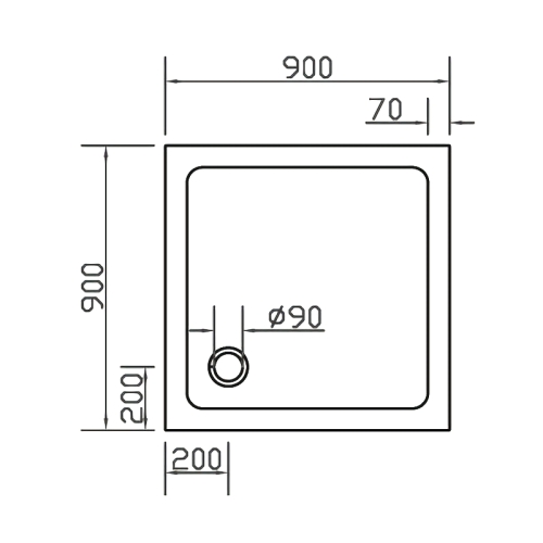 Душовий піддон квадратний Eger SMC 90x90x3.5, 599-9090S