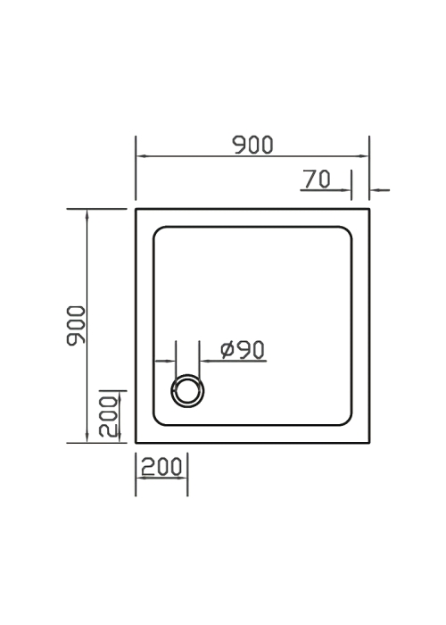 Душевой поддон квадратный Eger SMC 90x90x3.5, 599-9090S