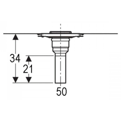 Трап для душу Geberit без сифона, для монтажу через перекриття: d50мм, 154.053.00.1